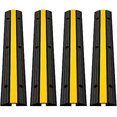 4 Pack Of Rubber Cable Protectors 1-Channel Hose Ramp Cable Floor Single Channel • £35.99