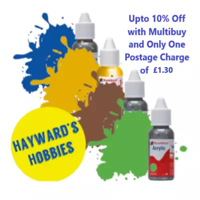 HUMBROL Acrylic Dropper Paint ALL COLOURS - Matt Gloss Satin 14ml Airfix Revell • £2.79