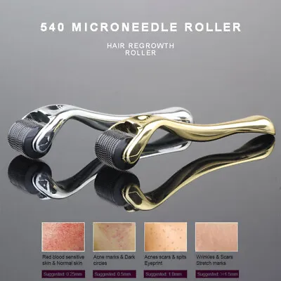 $12.21 • Buy 540 Titanium Micro Needle Derma Roller Beard Hair Regeneration Skin Cares Growth