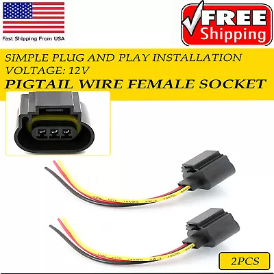 H13 9008 Wiring Harness Female Pigtail Halogen LED Headlight Socket Truck Refit • $9.99