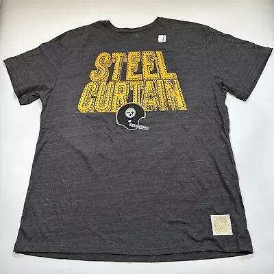 Retro Sport Pittsburgh Steelers Shirt Adult Size 2XL Gray Steel Curtain Football • $14.99