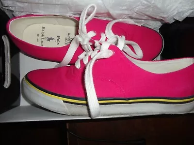 $49.99 • Buy CUTE RALPH LAUREN POLO SPORT RARE VINTAGE SNEAKERS CANVAS YARMOUTH SHOES 9B Box