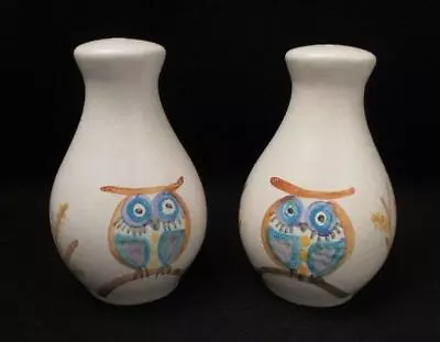  VINTAGE BETTY McLAREN AUSTRALIAN POTTERY SALT & PEPPER SHAKERS OWL SIGNED • $98