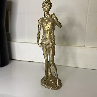 Vintage Michelangelo's David 10.5” Art Sculpture Made In Italy By A. Santini • $10