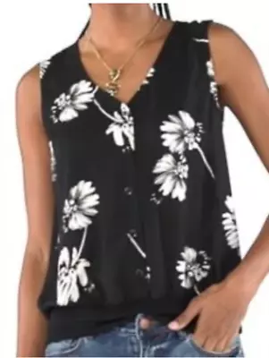 Cabi New NWT Knitwit Top #4354 Black & White Floral XS - XL Was $89 • $66.75