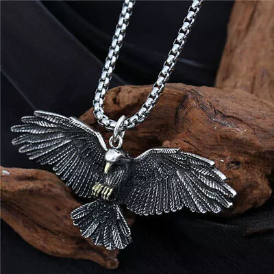 Women Men Hawk Eagle Pendant Necklace Stainless Steel Amulet Biker Jewelry • $2.73