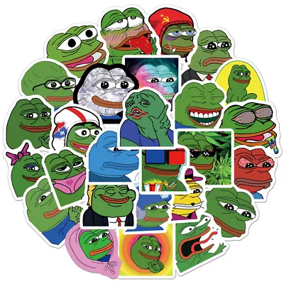 Mix 10/50 PCs Pepe The Frog MEME Cartoon Anime Luggage Sticker-No Duplicate • $2.99