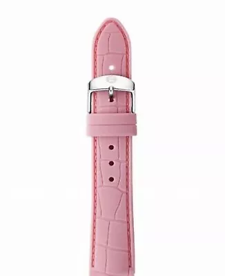 MICHELE 16mm Pink Crocodile Embossed Silicone Watch Strap Fits Any 16mm Watch • $40