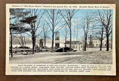 Mystic CT Remains Of Old Mystic Manor Burned 11/18/1936 SHIPS FREE • $7