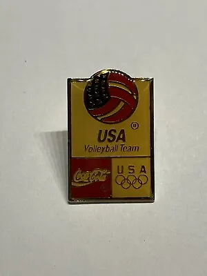1992 Coca-Cola Barcelona Olympics | USA Volleyball Button Pin | 1.25 Inch • $3.15