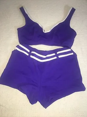 £17 • Buy Vintage Top & Shorts 12 Made In England Beach Summer Bikini Purple