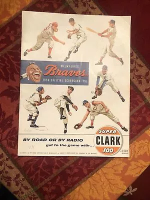 1956 Milwaukee Braves Vs NY Giants Baseball Scorecard Program • $29.58