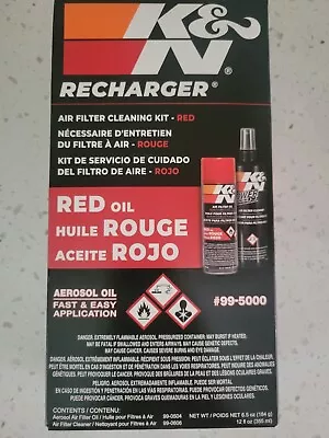 K&N RECHARGER 99-5050 Air Filter Cleaning Kit Recharger NEW Unopened • $14.95