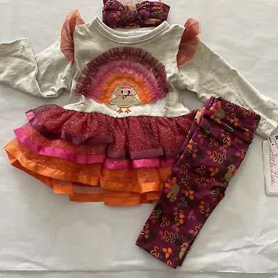 Little Lass 3 Piece Thanksgiving Outfit Size 6/9 Months New • $16.95