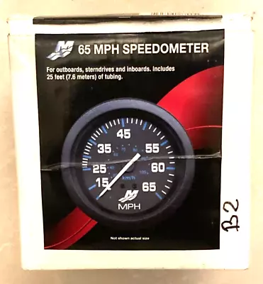 Mercury Speedometer 0-65 MHP Black Face Blue/White Letters Blk Bezel 79-89525A03 • $98.99