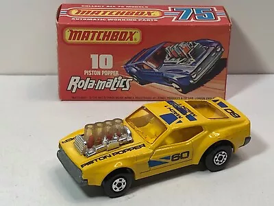 MATCHBOX LESNEY SUPERFAST SF 60 / 10 PISTON POPPER YELLOW W/ WHITE INTERIOR RARE • $160