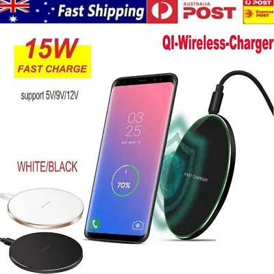 PHONE CHARGER Cordless FAST WIRELESS Charging For Apple IPhone X 11 12 Samsung • $8.95