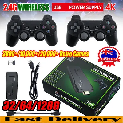 $38.69 • Buy 10000+ 4K HDMI TV Video Game Stick Retro Gaming Console W/ 2 Wireless Controller