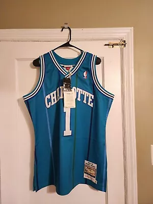 100% Authentic Mitchell & Ness 92-93 Charlotte Hornets Muggsy Bogues Jersey 44 L • $270