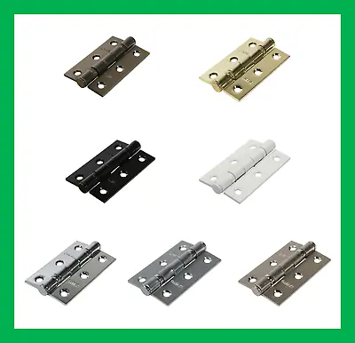 Timco Internal Door 3  76mm Twin Ball Bearing Butt Hinges Pair Various Finishes • £4.45