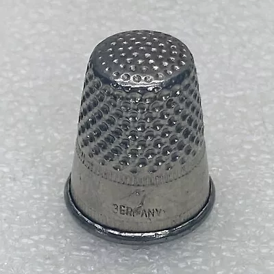 VTG‼ Silver Tone Metal Sewing Thimble Size #7 Made In Germany • VGUC‼ FREE S/H‼ • $9.95