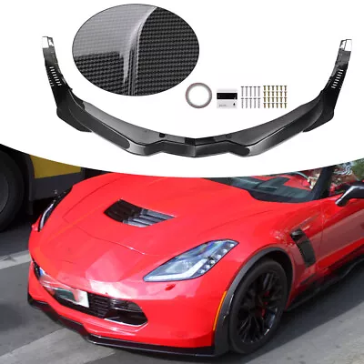 For Corvette C7 Z06 14-19 Carbon Flash Stage 3 Front Lip Splitter Side Winglets • $239.99