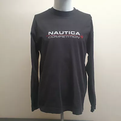 Mens Nautica Competition  Medium Long Sleeve T-shirt Black • £10.99