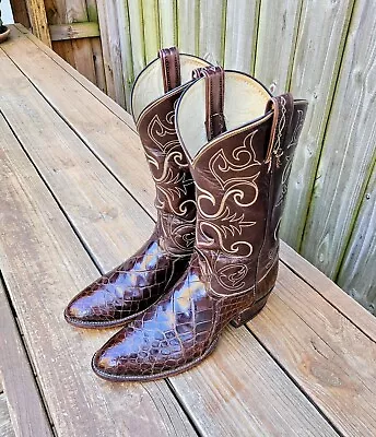 Vintage 1980s Tony Lama El Rey Exotic Alligator Cowboy Boots 10 D MADE IN USA • $249.95