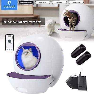 Large Self Cleaning Cat Litter Box Automatic Robot 60L Wifi Reduce Odor NO Scoop • $24.99