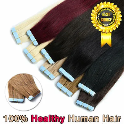 Tape In Hair Extensions 100% Remy Real Human Hair Seamless Skin Wefts Balayage • $31