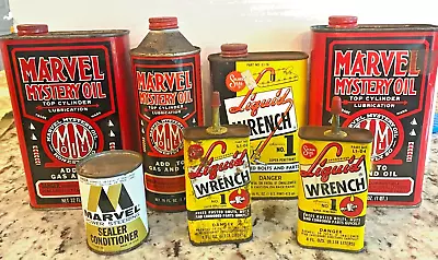 Vintage Lot Of  7 Marvel Mystery Oil & Liquid Wrench Cans Various Sizes • $49.99