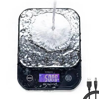 Waterproof Food Scale 0.1g/0.01oz High Precision 5kg/11lb Washable USB Re... • $39.88