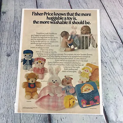 Vintage 1980 Fisher Price Print Ad Washable Toys Genuine Magazine Advertisement • $10.49