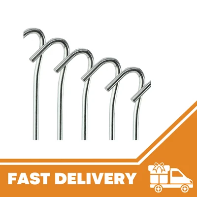 £3.65 • Buy 10x Heavy Duty Tent Pegs 9  Metal Ground Stakes Camping Gazebo Tarpaulin Hooks