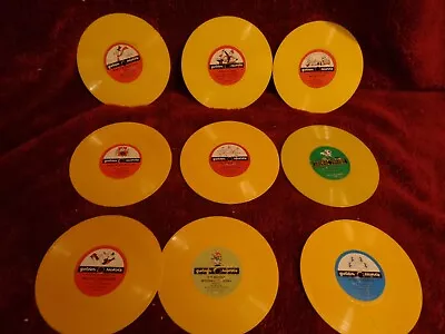 Lot Of 9 Vintage 78 Rpm 6  Golden Record Childrens 2- Sided Yellow Vinyl Records • $11.99