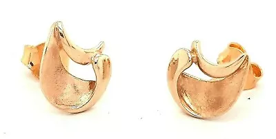 9ct Yellow Gold Crescent Style Earrings For Pierced Ears Fine Jewellery  • £155.75