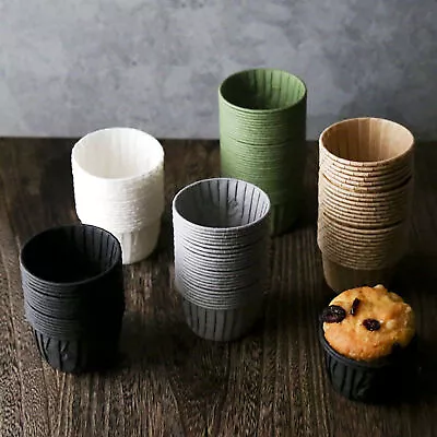 50pcs Muffin Cups Compact Easy To Demold Decorative Muffin Cake Paper Cups No • $9.27