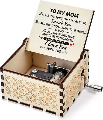 Birthday Gifts For Mom Wooden Musical Box Gifts For Mom From Daughter Son Womens • $15.13