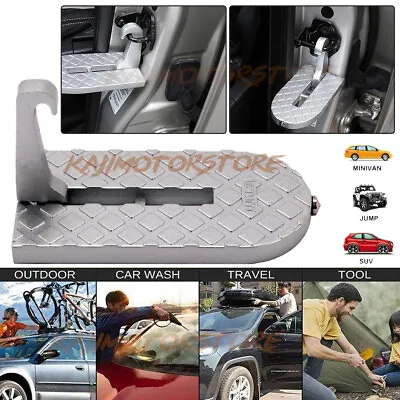 Folding Car Door Step Latch Hook Mini Foot Peg Pedal Ladder Silver For Truck SUV • $9.49