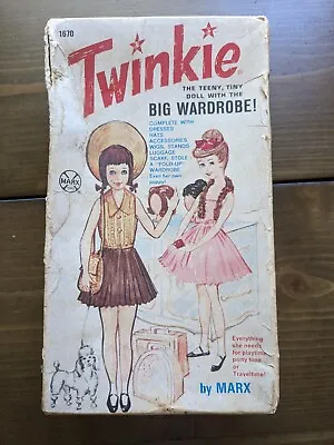 Vintage TWINKIE Doll Big Wardrobe #1670 Clothes Accessories Box Louis Marx • $35.99