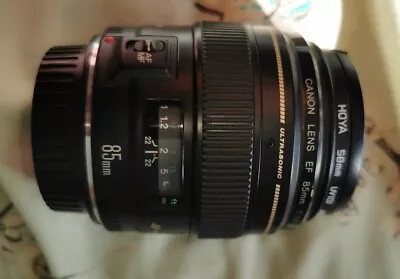 Canon EF 85mm F1.8 Ultrasonic Autofocus USM Prime Lens Canon EOS DSLR's F&R Caps • £180