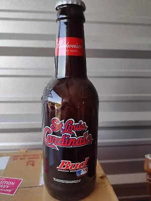 $37.99 • Buy Budweiser St Louis Cardinals Large Beer Bottle, 15  Tall Glass  Embossed