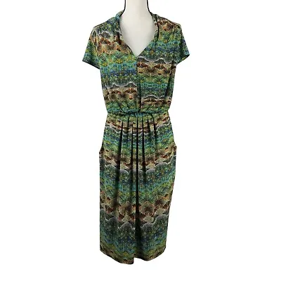 Mlle Gabrielle Women's Dress 2X Elastic Waist Multicolor Short Sleeve Pockets • $15.99