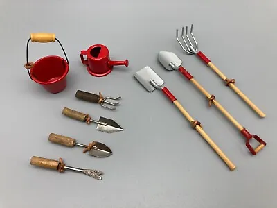 Vintage Dollhouse Miniatures Garden Tools Shovels Forks Trowel Watering Can Etc. • $19.99