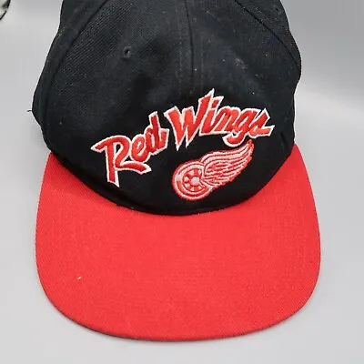 Detroit Red Wings Vintage 90s Snapback Hat Vtg Black Red Nhl Sports Specialties • $15