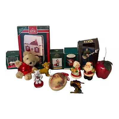 Christmas Ornament Lot Hallmark Salt And Pepper Elvis Santa Lion King Coca-Cola • $24.99