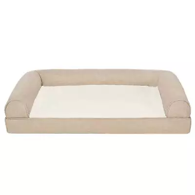 Pet Products Medium Plush & Performance Linen Orthopedic Sofa Dog Bed Flax • $35.94