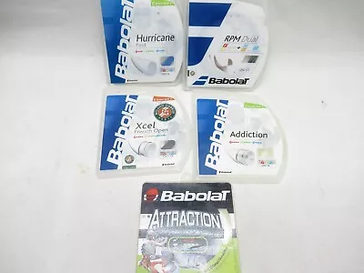 Lot Of 5 Babolat Tennis String Sets. Xcel Addiction Rpm Dual Hurricane Feel • $39.95