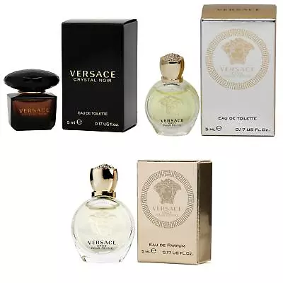 3pc Mini Gift Set Versace Crystal Noir Eros Women Eros Women 5ml/0.17oz NEW! • $25.49