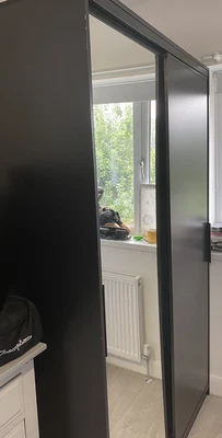 £40 • Buy Ikea Pax Wardrobe Black With Mirror - Dismantled Ready To Collect